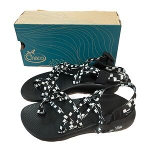 Chaco ZX2 Classic Sandals Shoes Womens Size 9 Cubit Black White Strappy Hiking